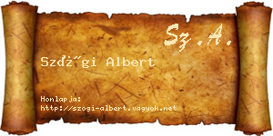 Szögi Albert névjegykártya