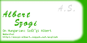 albert szogi business card